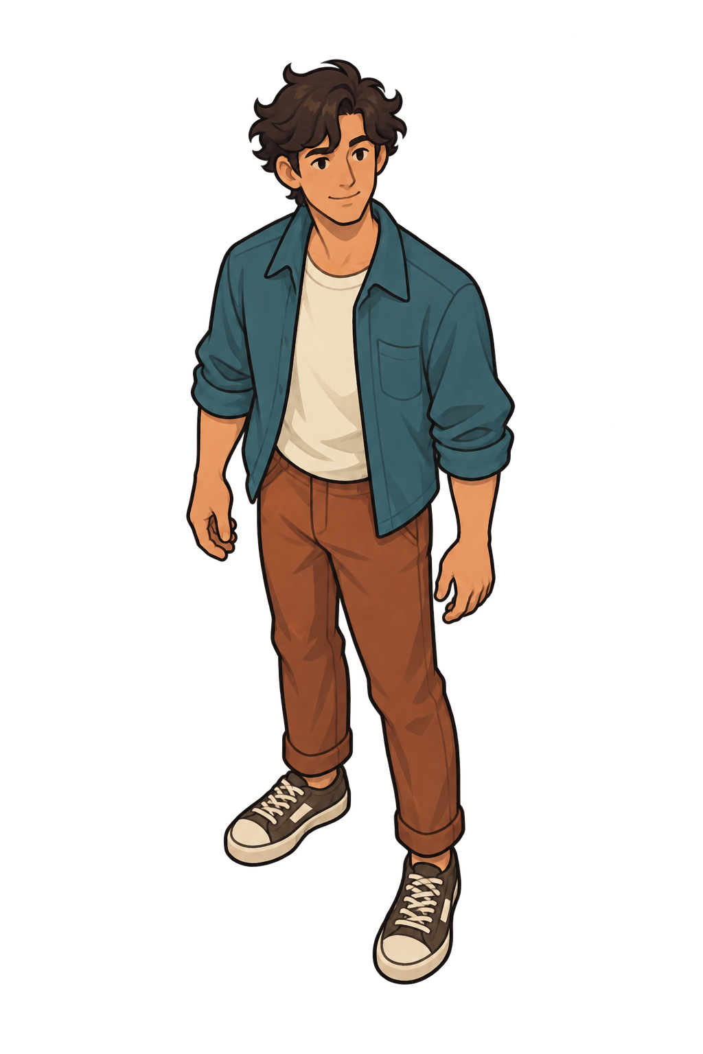 Person in a teal overshirt